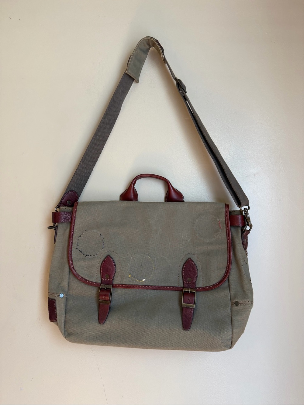 Pendleton National Parks Missing Patches Canvas Leather Messenger Laptop Bag
